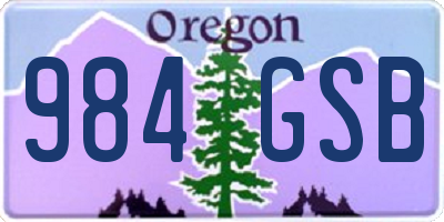 OR license plate 984GSB