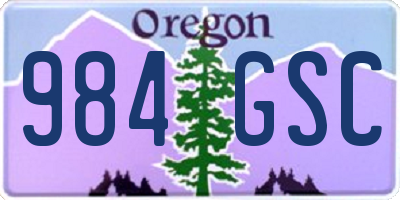 OR license plate 984GSC