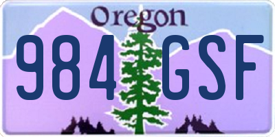 OR license plate 984GSF