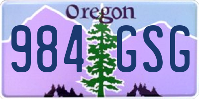 OR license plate 984GSG