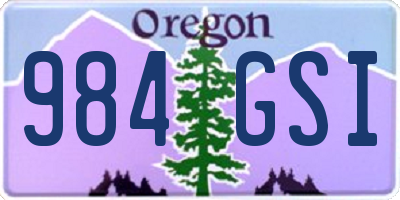 OR license plate 984GSI