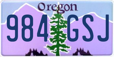 OR license plate 984GSJ