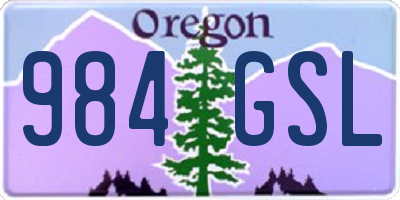 OR license plate 984GSL