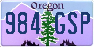 OR license plate 984GSP