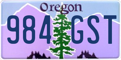 OR license plate 984GST
