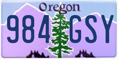 OR license plate 984GSY