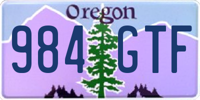OR license plate 984GTF