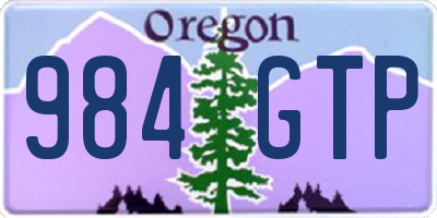 OR license plate 984GTP