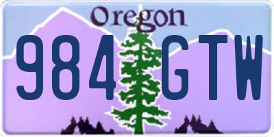 OR license plate 984GTW