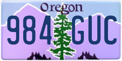 OR license plate 984GUC
