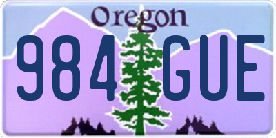 OR license plate 984GUE