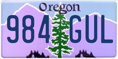 OR license plate 984GUL