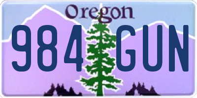OR license plate 984GUN