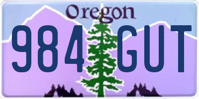 OR license plate 984GUT
