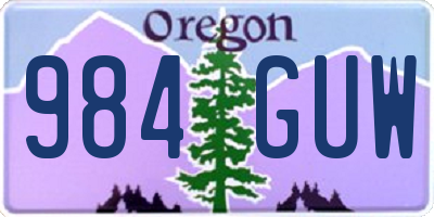 OR license plate 984GUW