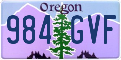 OR license plate 984GVF