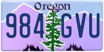 OR license plate 984GVU
