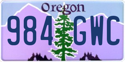OR license plate 984GWC