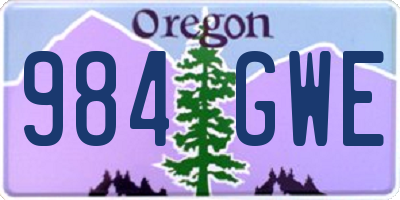 OR license plate 984GWE