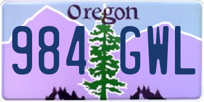 OR license plate 984GWL