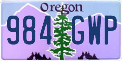 OR license plate 984GWP