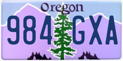 OR license plate 984GXA
