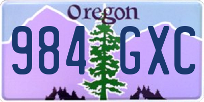 OR license plate 984GXC