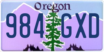 OR license plate 984GXD