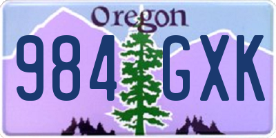OR license plate 984GXK