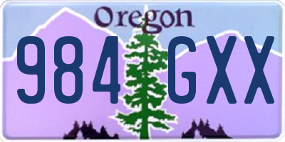 OR license plate 984GXX