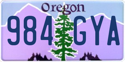 OR license plate 984GYA