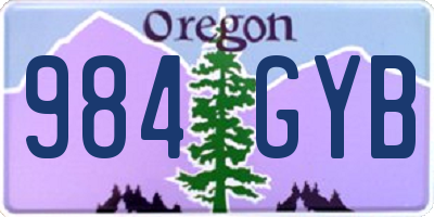 OR license plate 984GYB