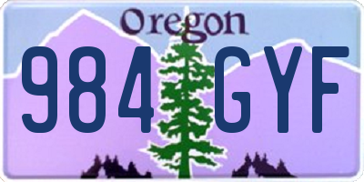 OR license plate 984GYF