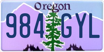 OR license plate 984GYL