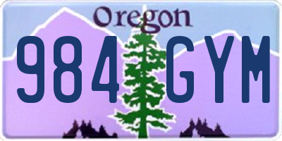 OR license plate 984GYM
