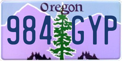 OR license plate 984GYP