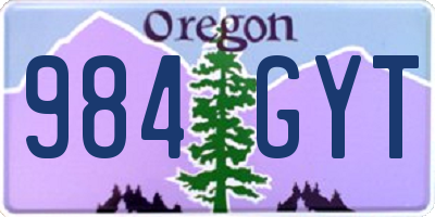 OR license plate 984GYT