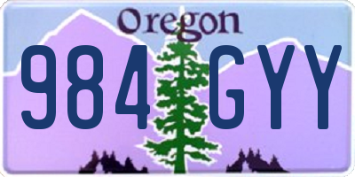 OR license plate 984GYY