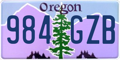 OR license plate 984GZB