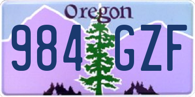 OR license plate 984GZF