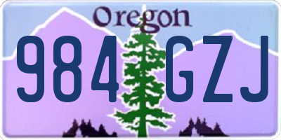 OR license plate 984GZJ