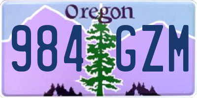 OR license plate 984GZM