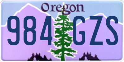OR license plate 984GZS