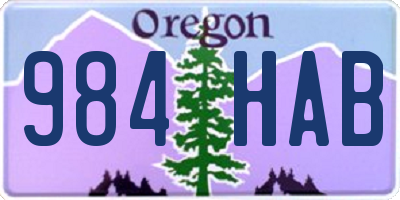 OR license plate 984HAB