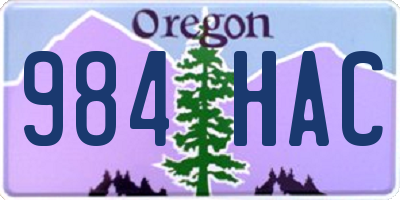OR license plate 984HAC