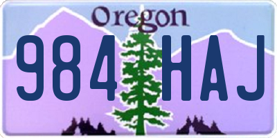 OR license plate 984HAJ