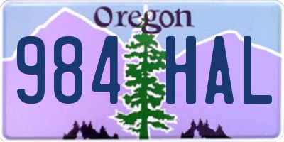 OR license plate 984HAL