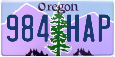 OR license plate 984HAP