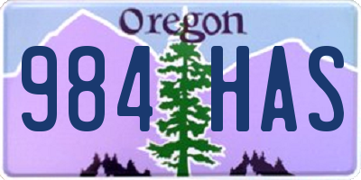 OR license plate 984HAS