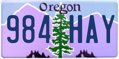 OR license plate 984HAY